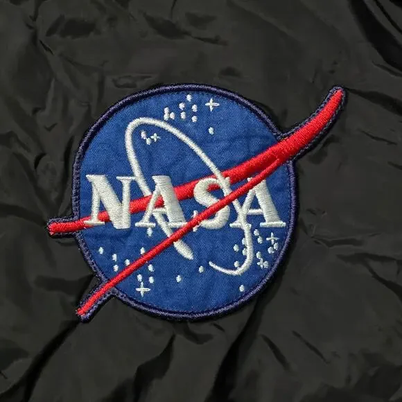 H&M NASA Bomber Jacket Men’s Large Black - Picture 2 of 9